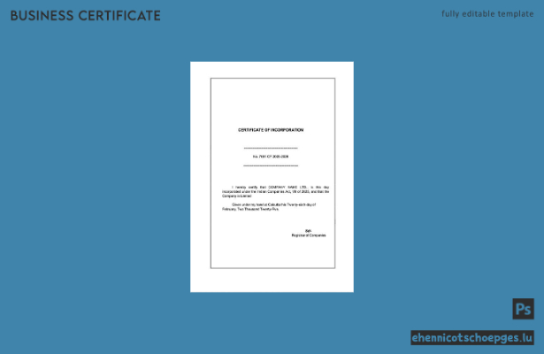 Indische Gründungsurkunde (Word und PDF), Version 4 – Beispielvorschau
